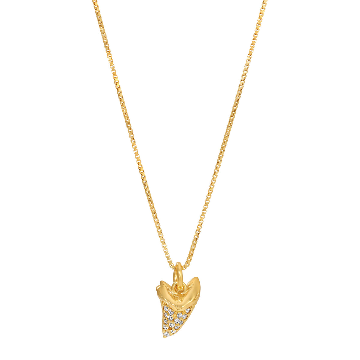 Shark Tooth Bling Charm Necklace