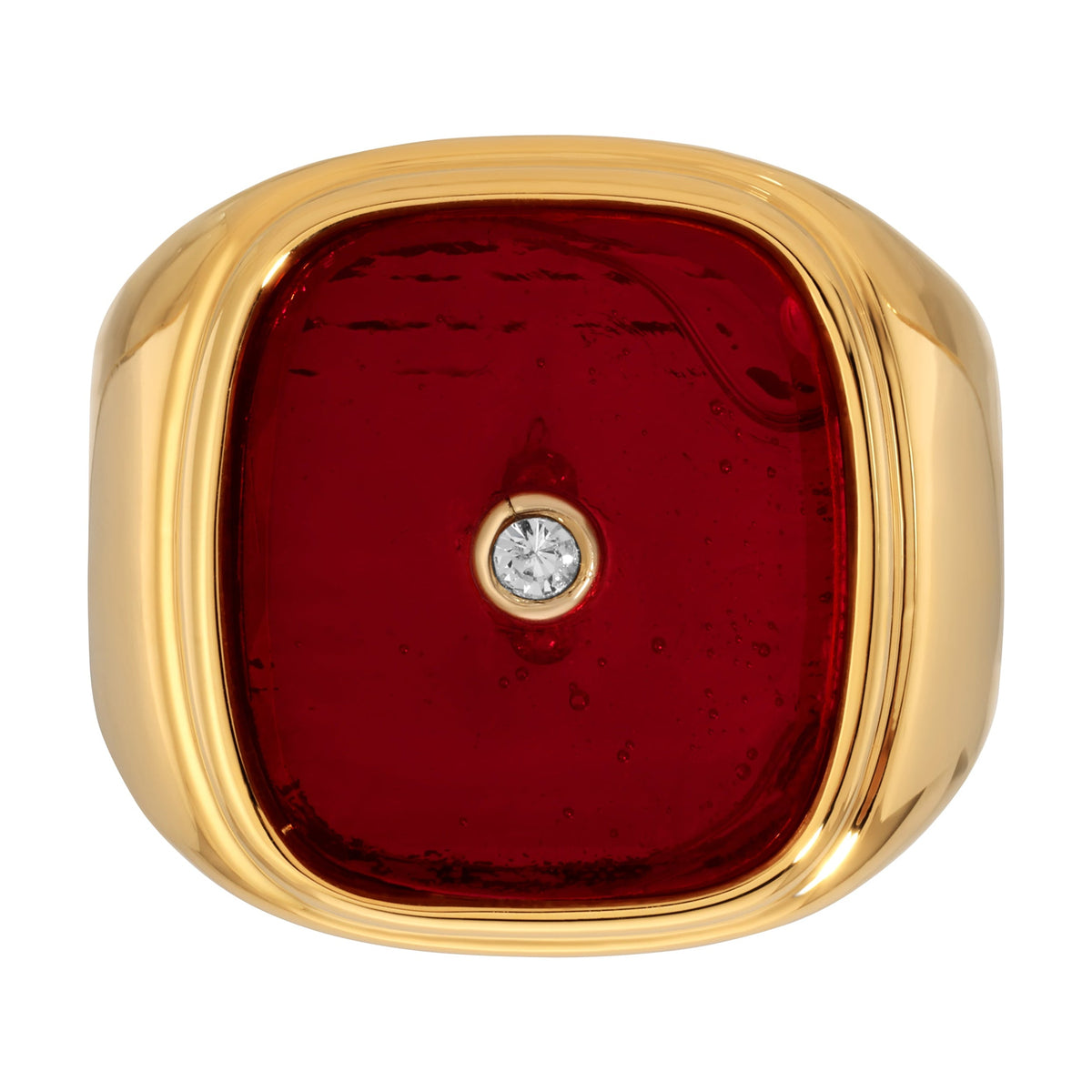 Art Deco Signet Ring - Red (Ships Early November)