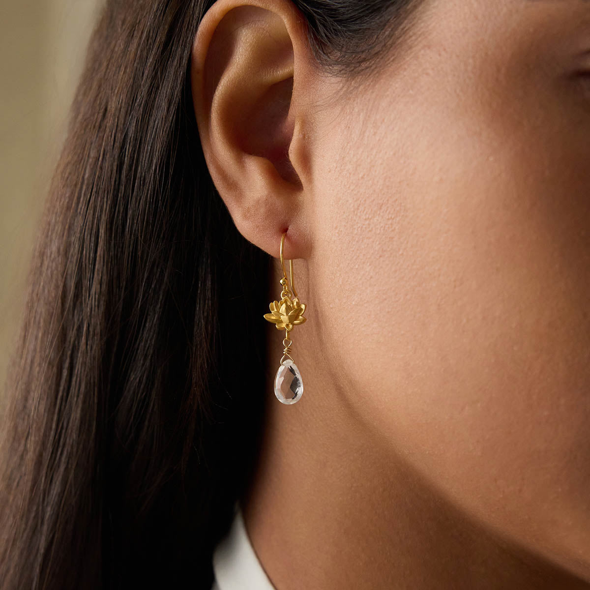 Spiritual Journey Lotus Crystal Earrings