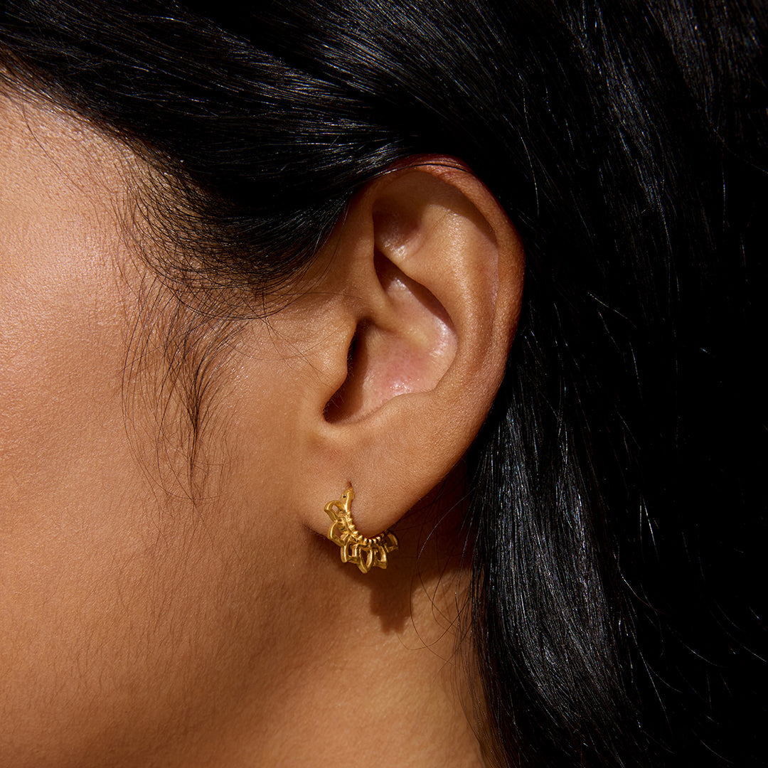 Blooming Love Lotus Petal Hoop Earrings