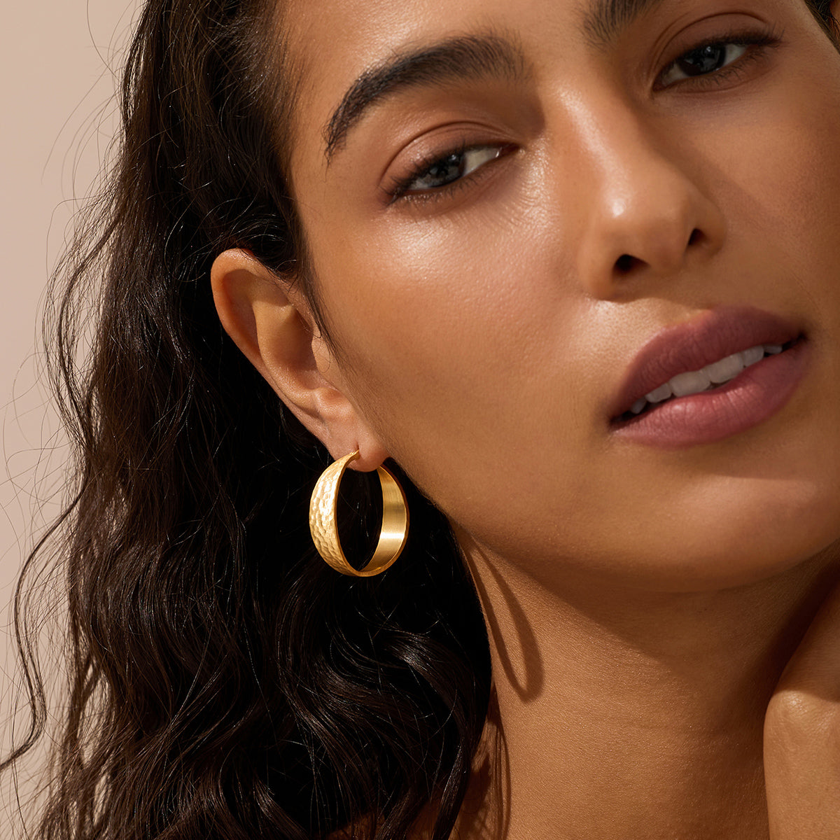 Shine Bright Hammered Hoop Earrings