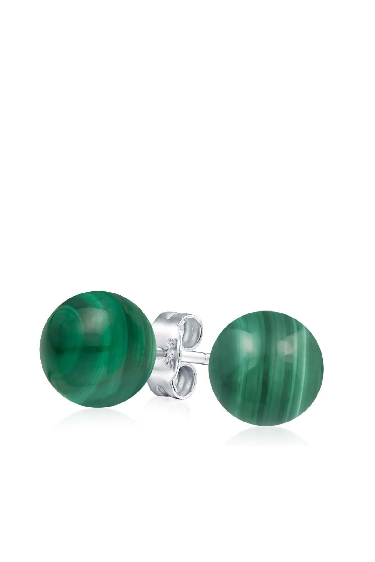 Sterling Silver Jade Stud Gemstone Earrings