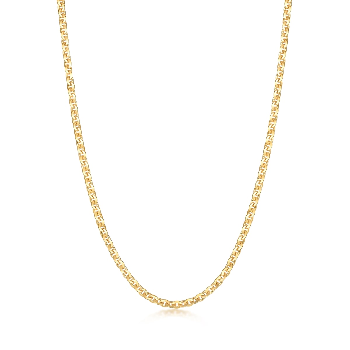 18K Yellow Gold Diamond Cut Anchor Chain Necklace