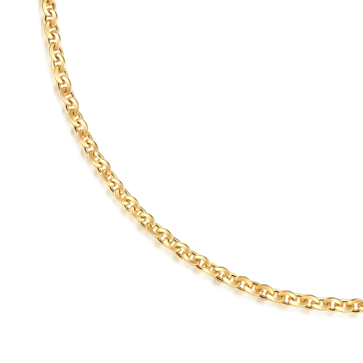18K Yellow Gold Diamond Cut Anchor Chain Necklace