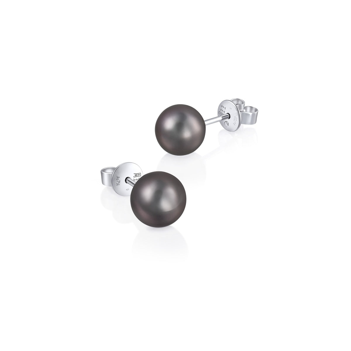18K White Gold Tahitian Pearl Earrings