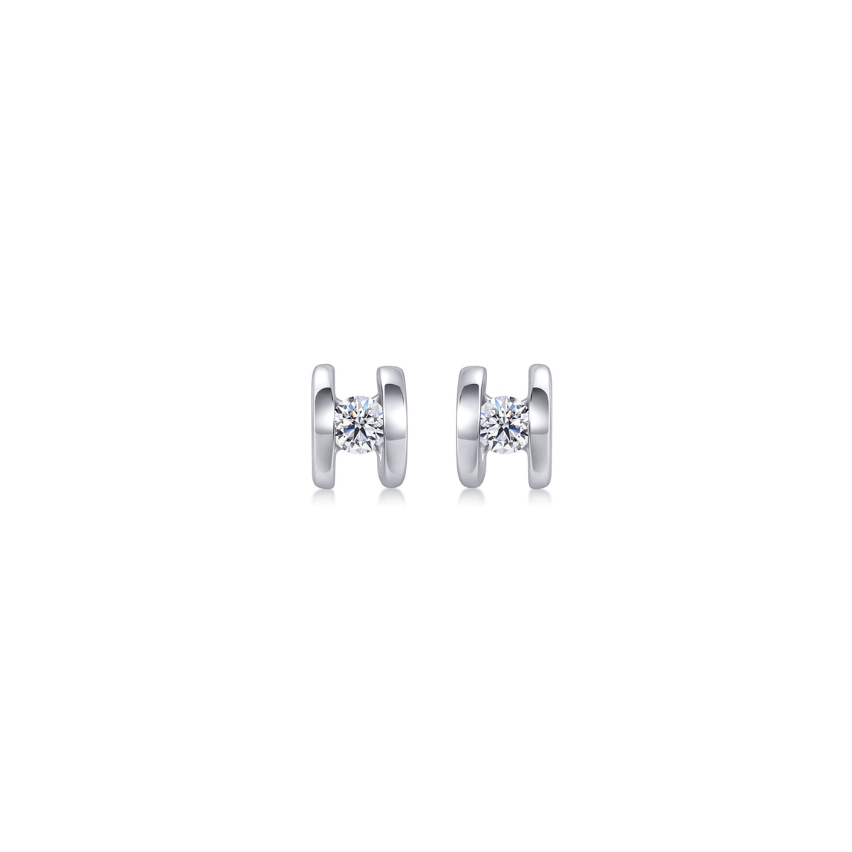 Daily Luxe 18K White Gold Diamond Earrings