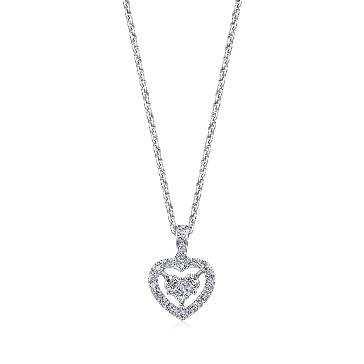 18K White Gold Diamond Pendant