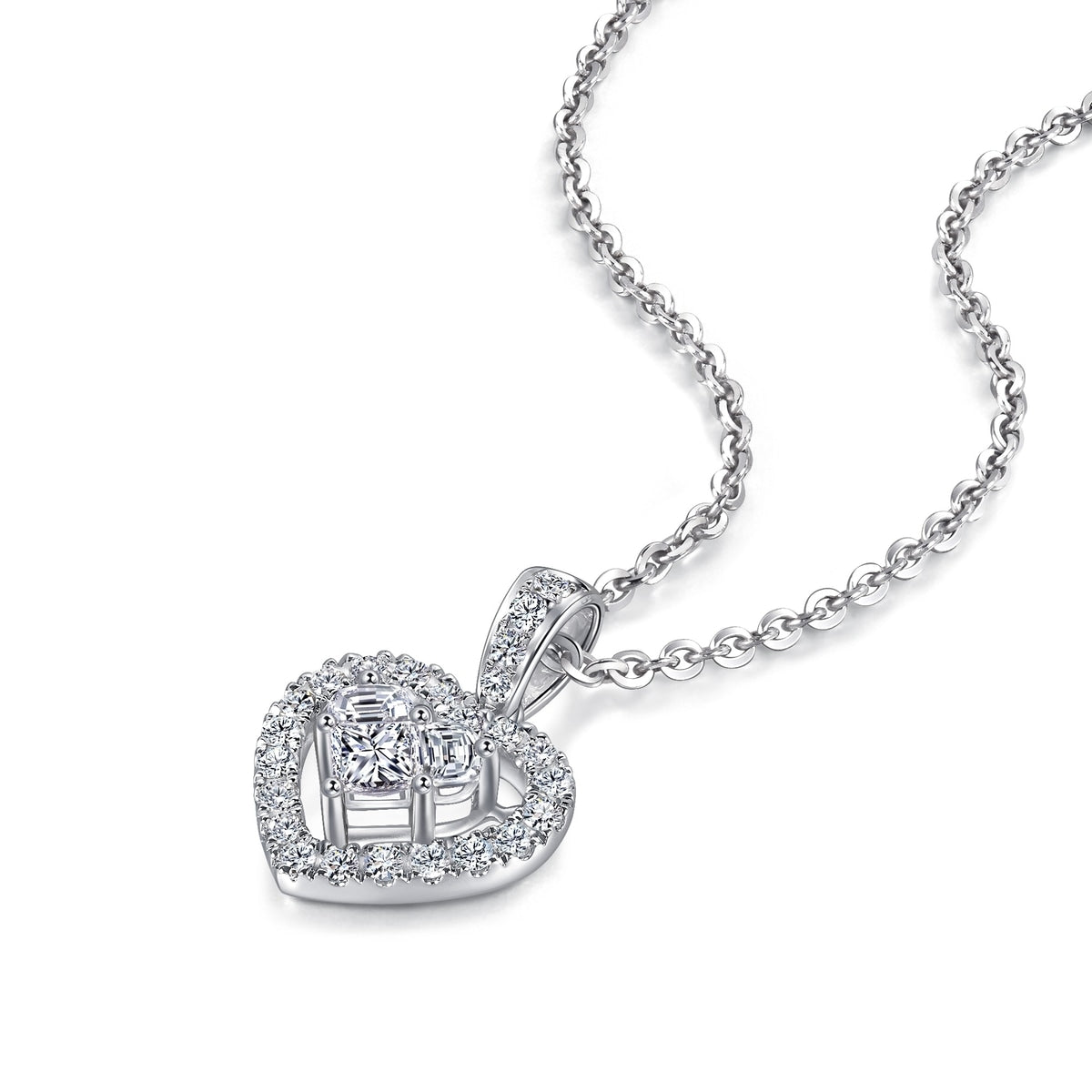18K White Gold Diamond Pendant