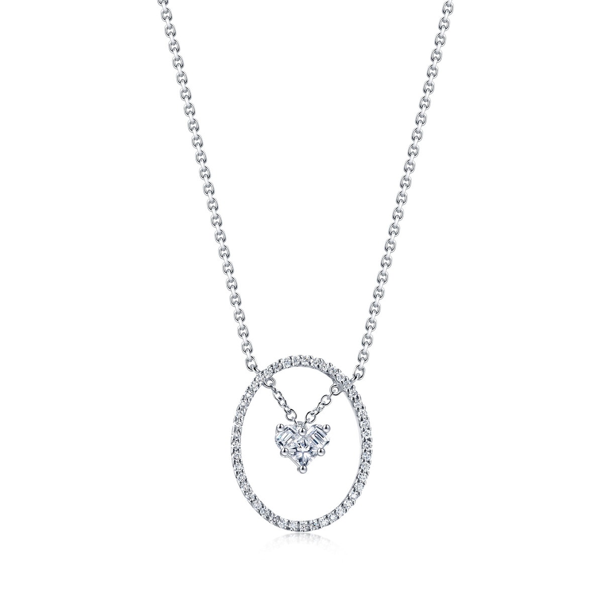 18K White Gold Diamond Necklace