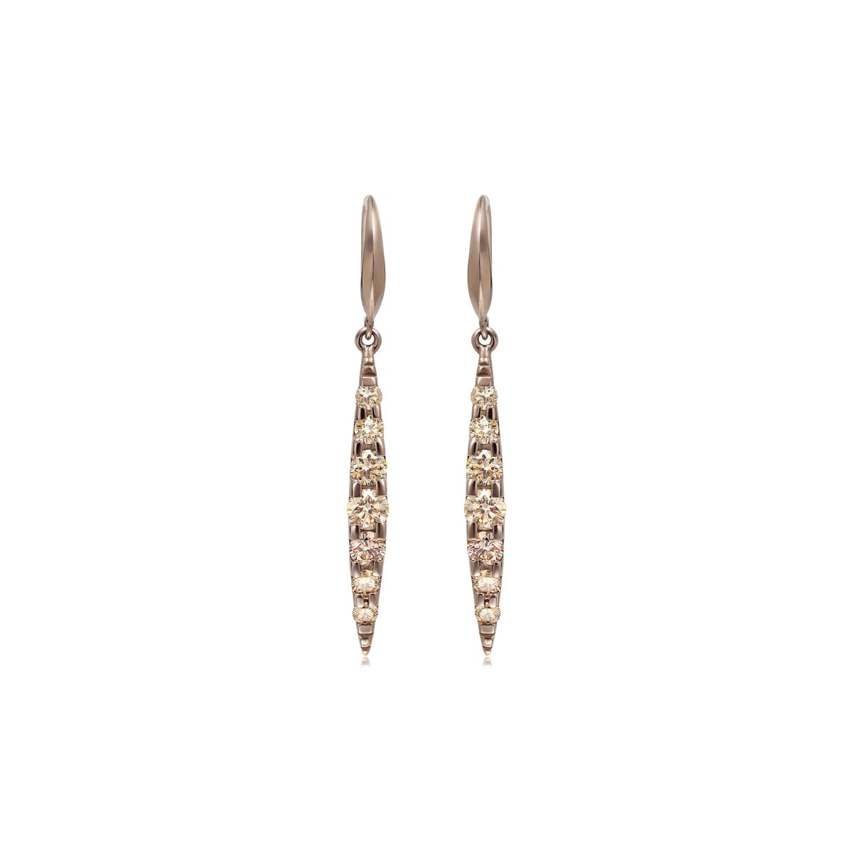 18K/750 Gold (Brown) Brown Diamond Earrings