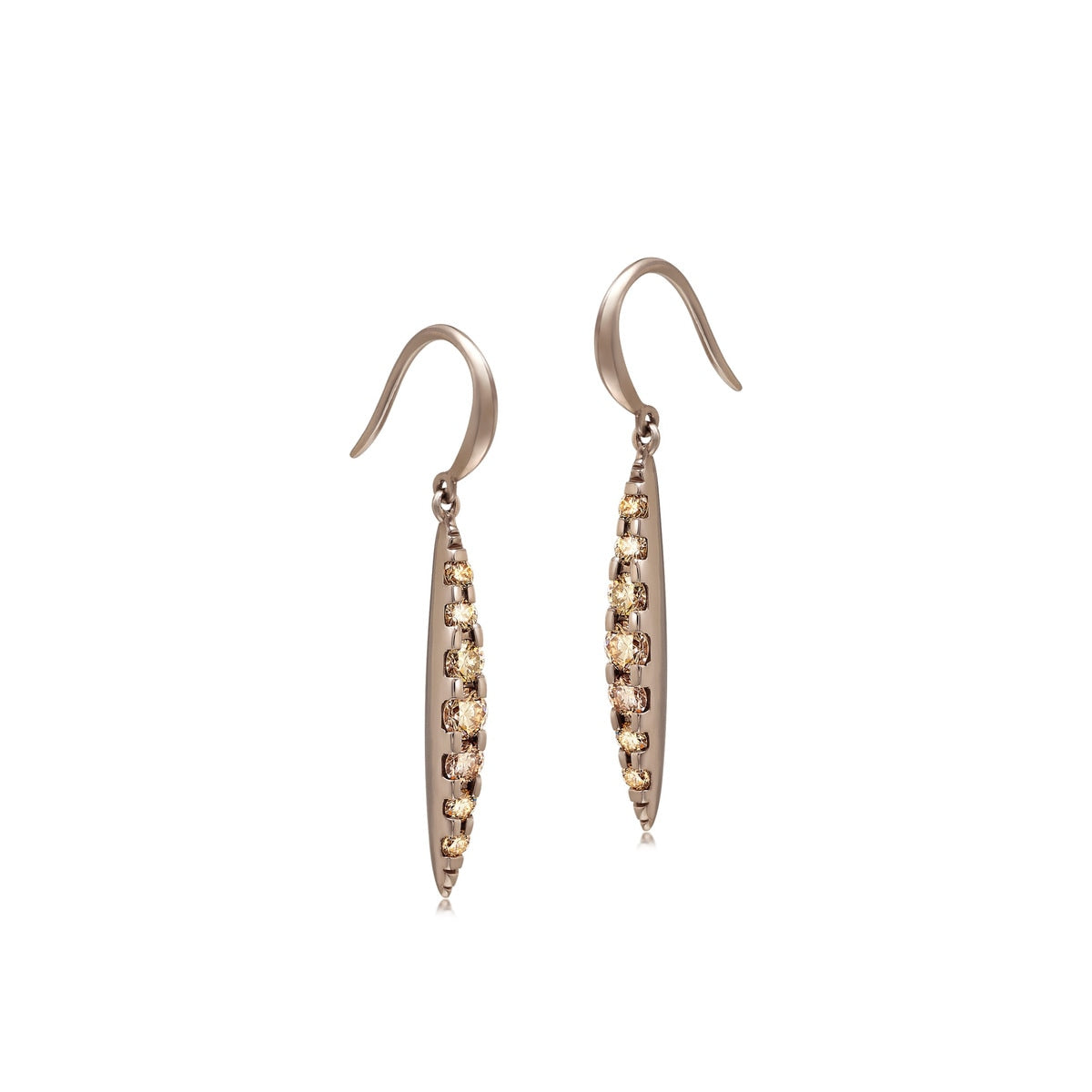 18K/750 Gold (Brown) Brown Diamond Earrings