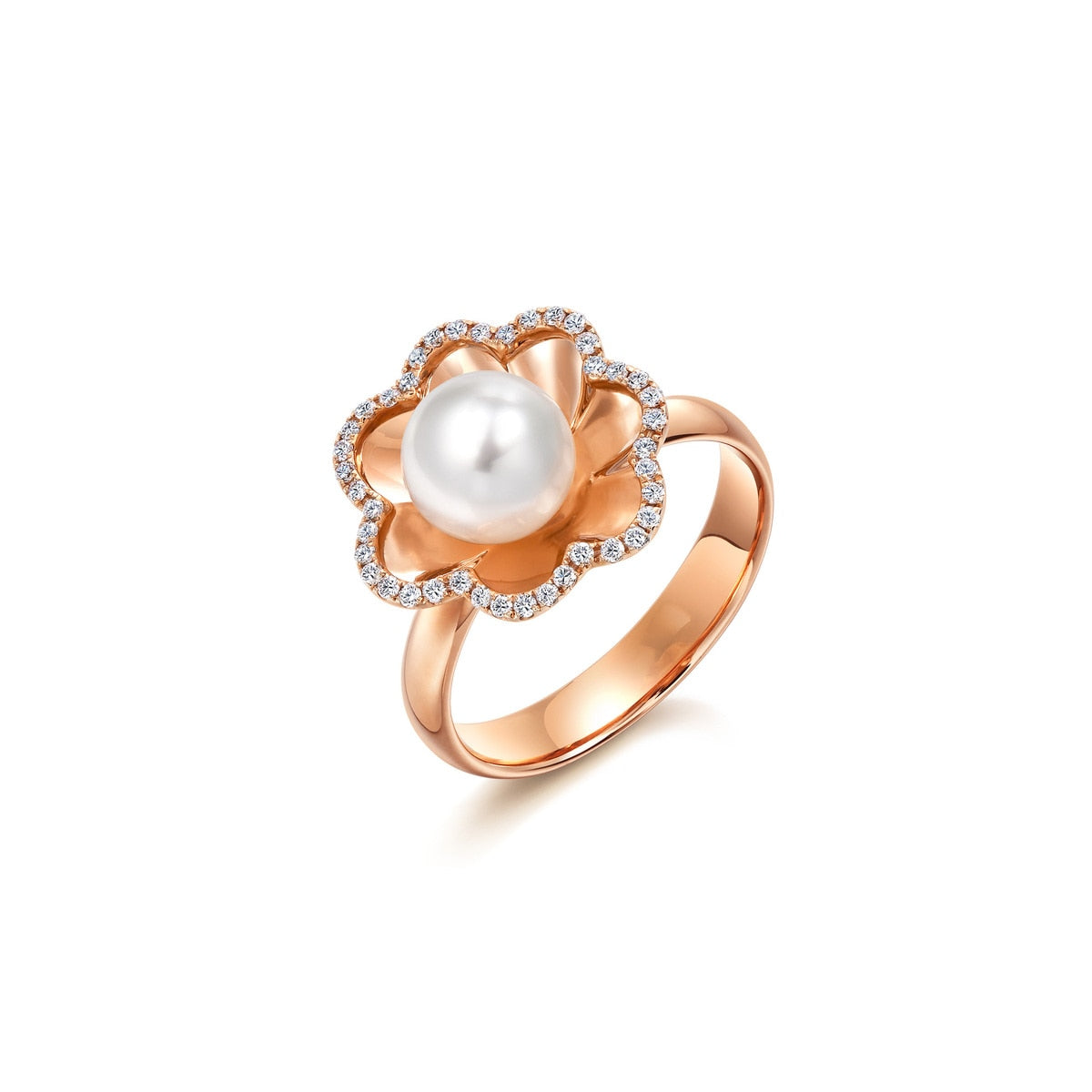 18K/750 Gold (Rose) Freshwater Cultured Pearl Ring