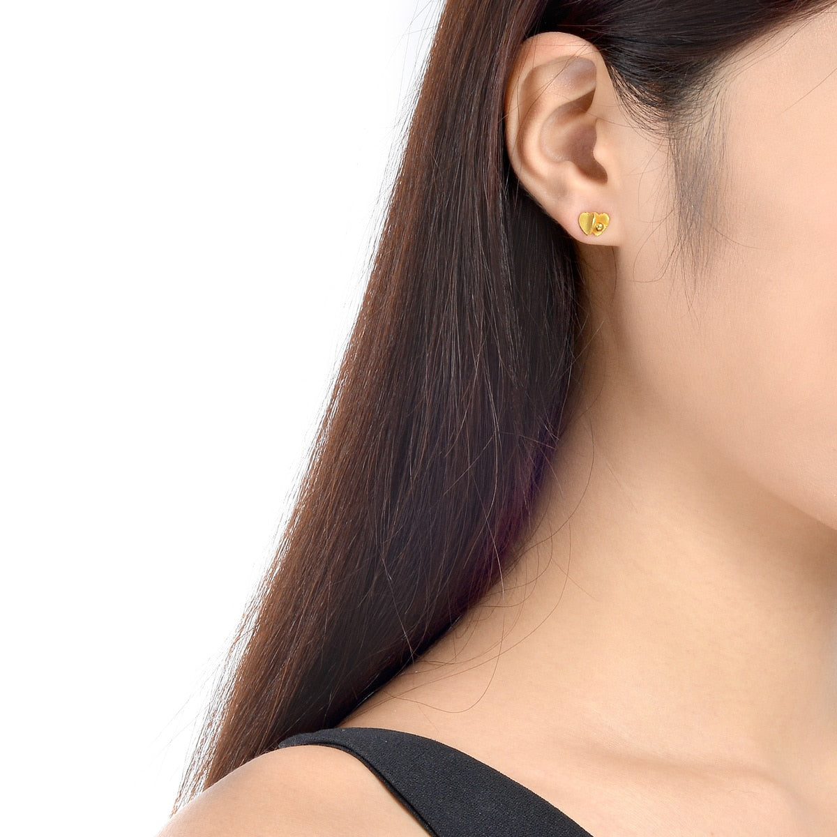 999.9 Gold Heart Earrings