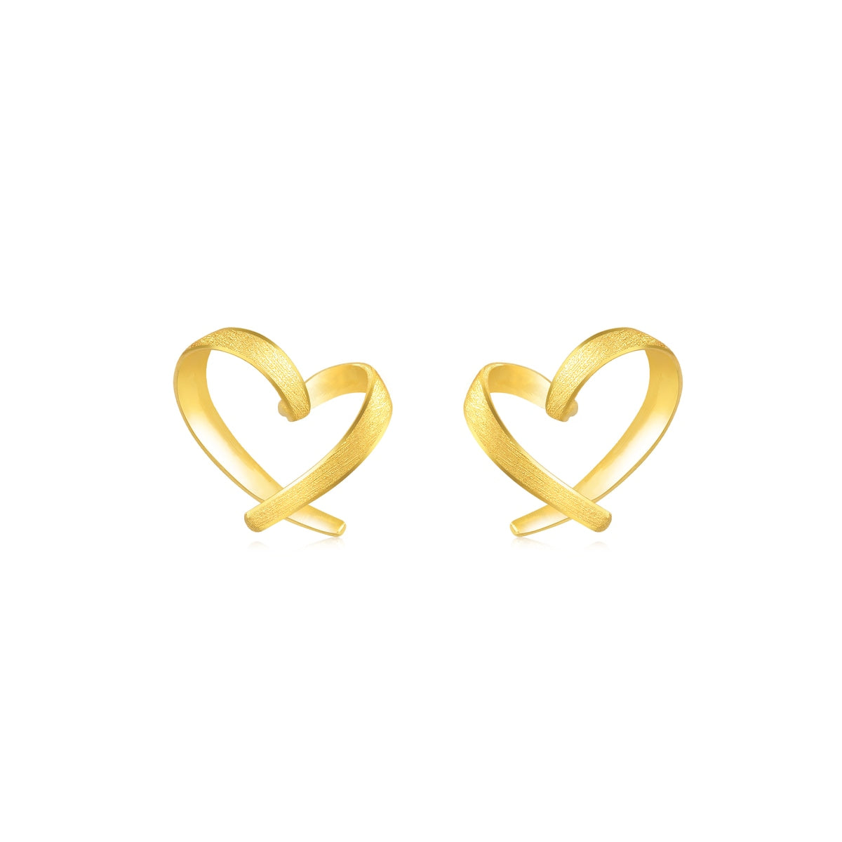 999.9 Gold Heart Earrings