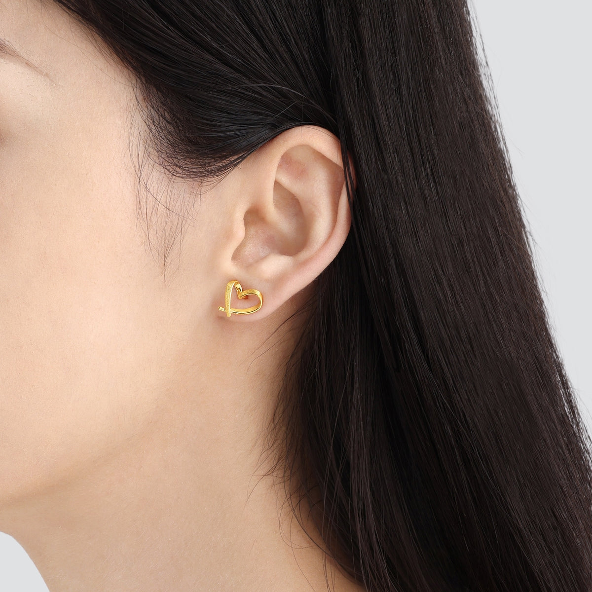 999.9 Gold Heart Earrings
