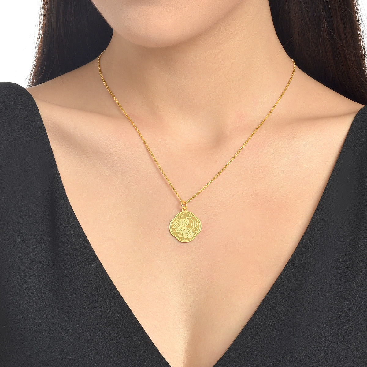New Year & Chinese Zodiac' 999.9 Gold Rabbit Pendant