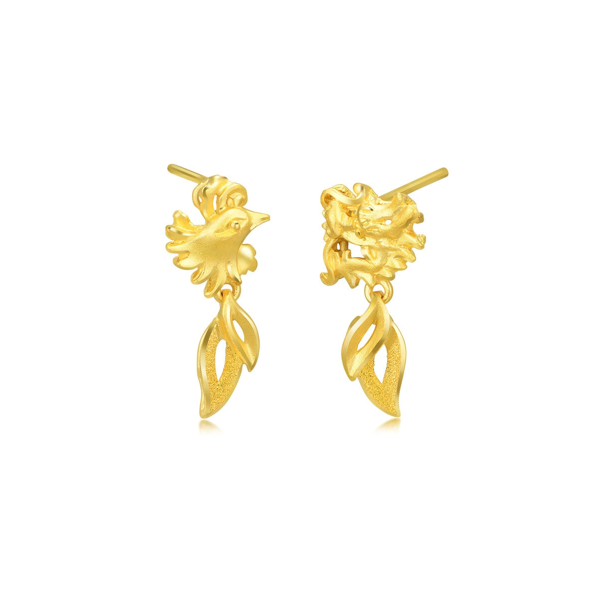 999.9 Gold Mismatched Earrings