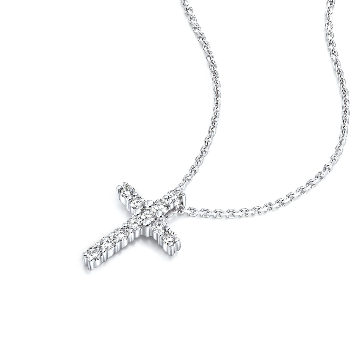 18K White Gold Diamond Pendant