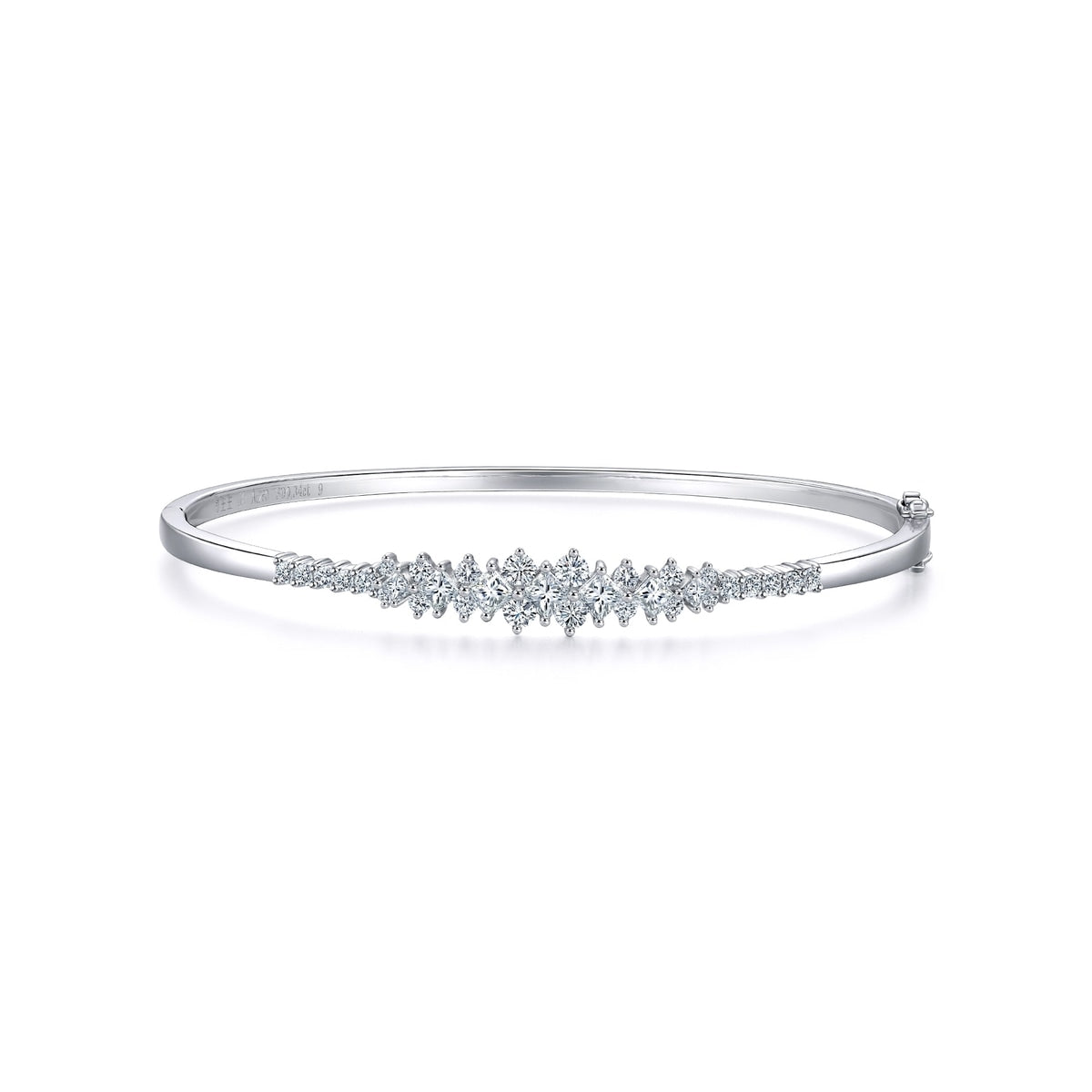 Sculpt' 18K White Gold Diamond Bangle