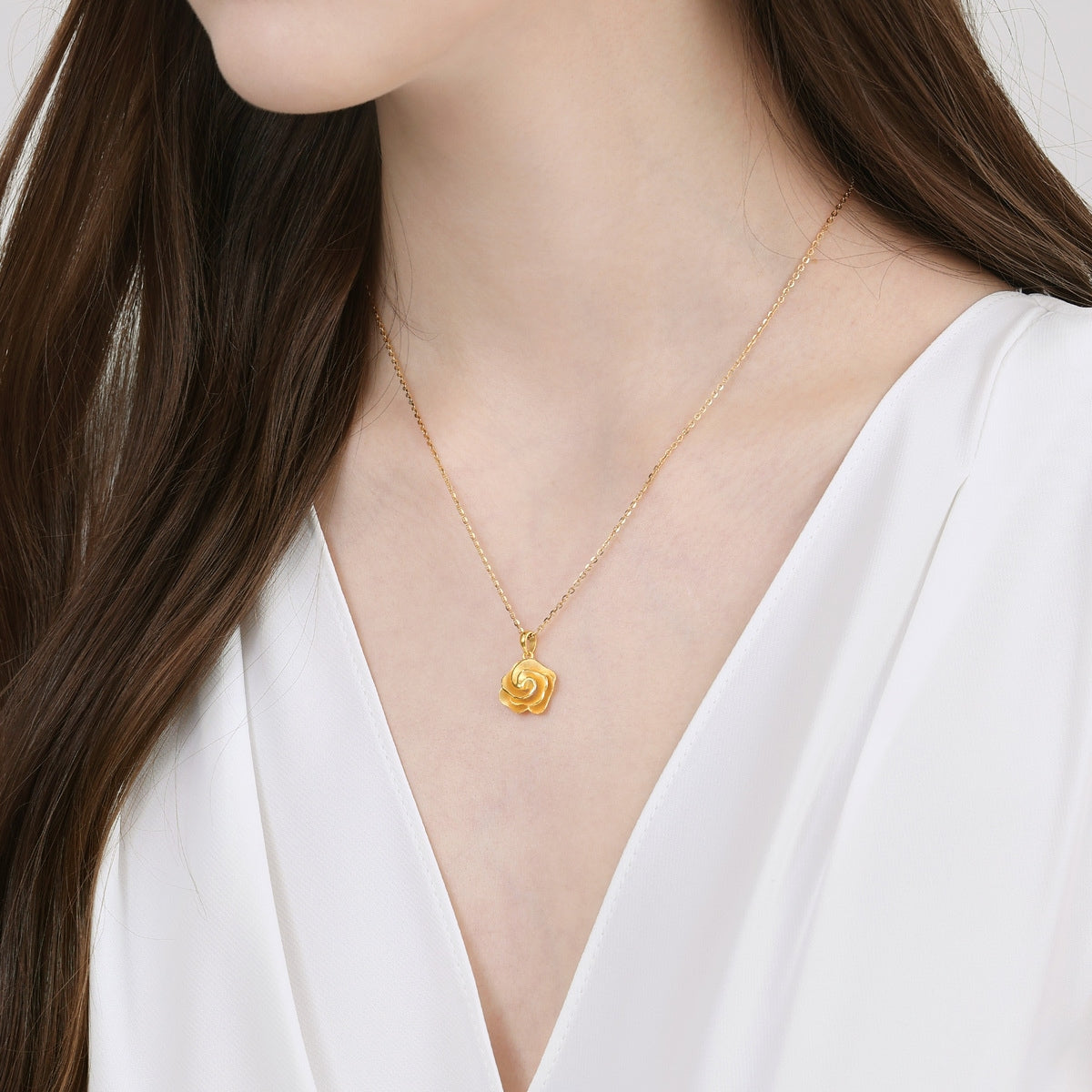 999.9 Gold Flower Pendant