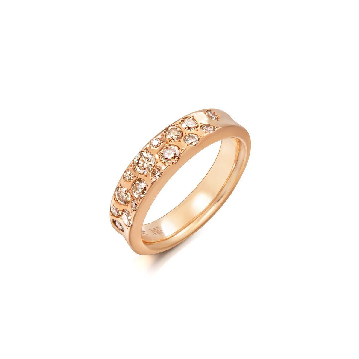 18K/750 Gold (Rose) Brown Diamond Ring