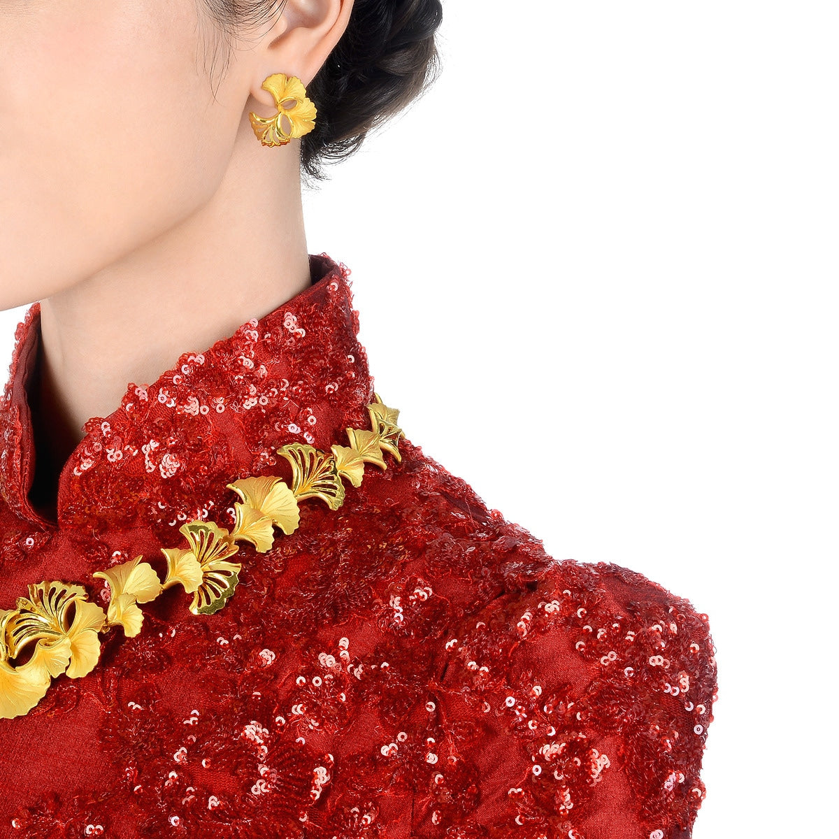 Floral' 999.9 Gold Earrings