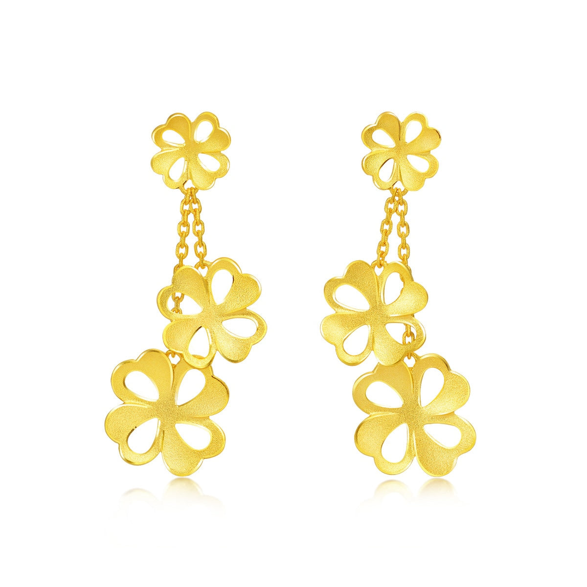 Floral' 999.9 Gold Earrings
