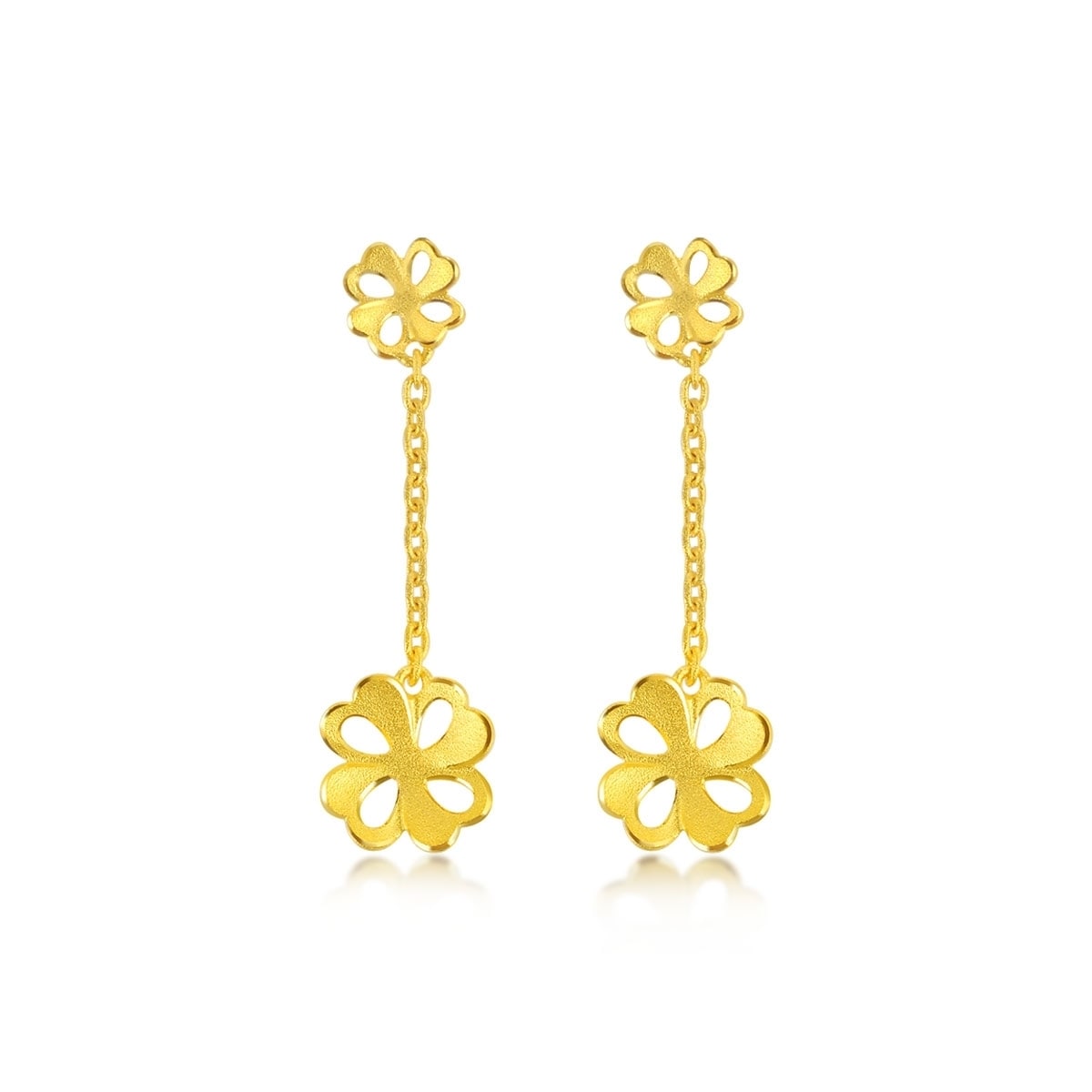 Floral' 999.9 Gold Earrings