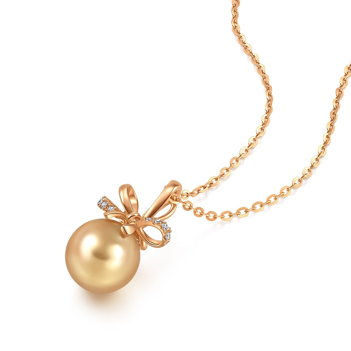18K Rose Gold Golden South Sea Pearl Pendant