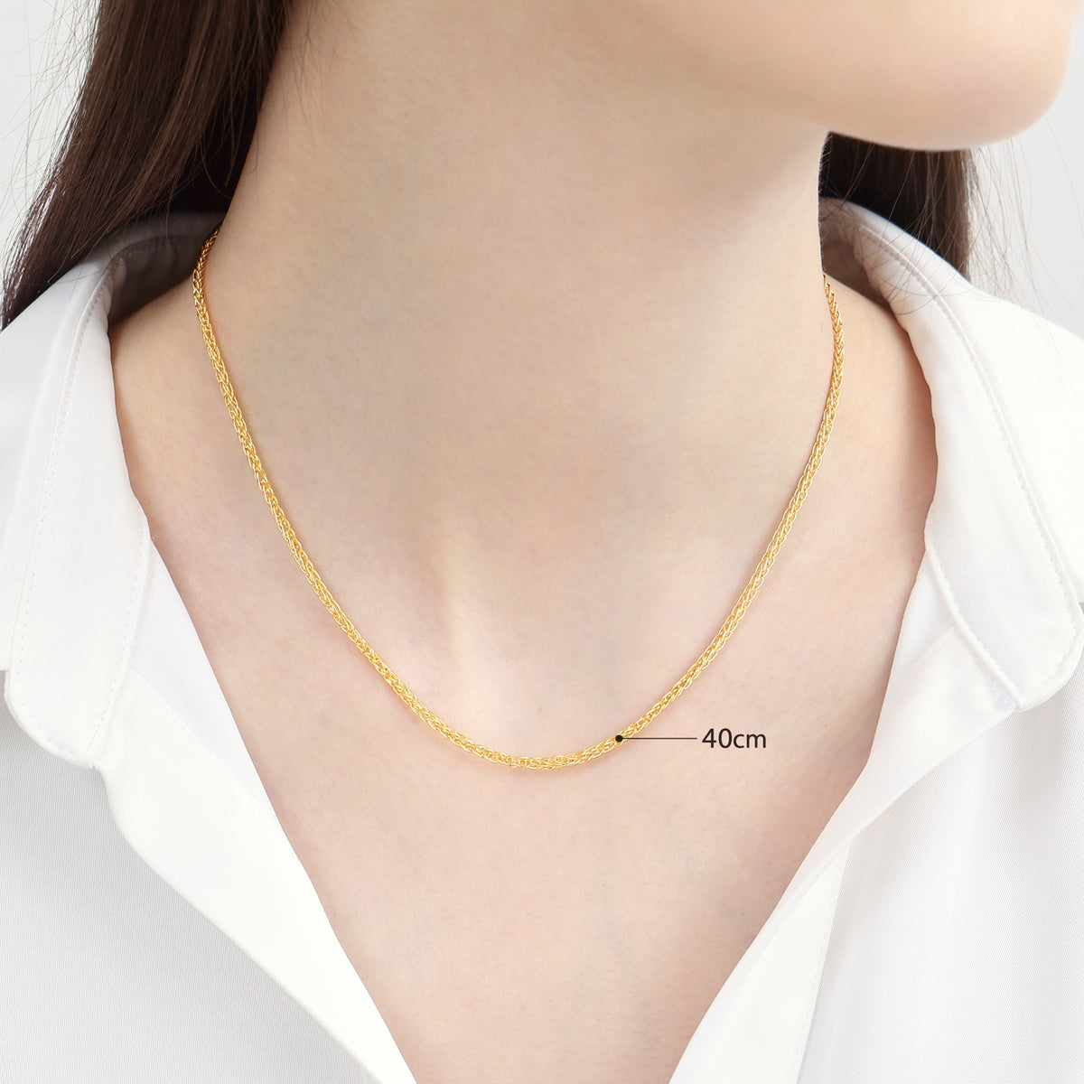 999.9 Gold Foxtail Chain Necklace