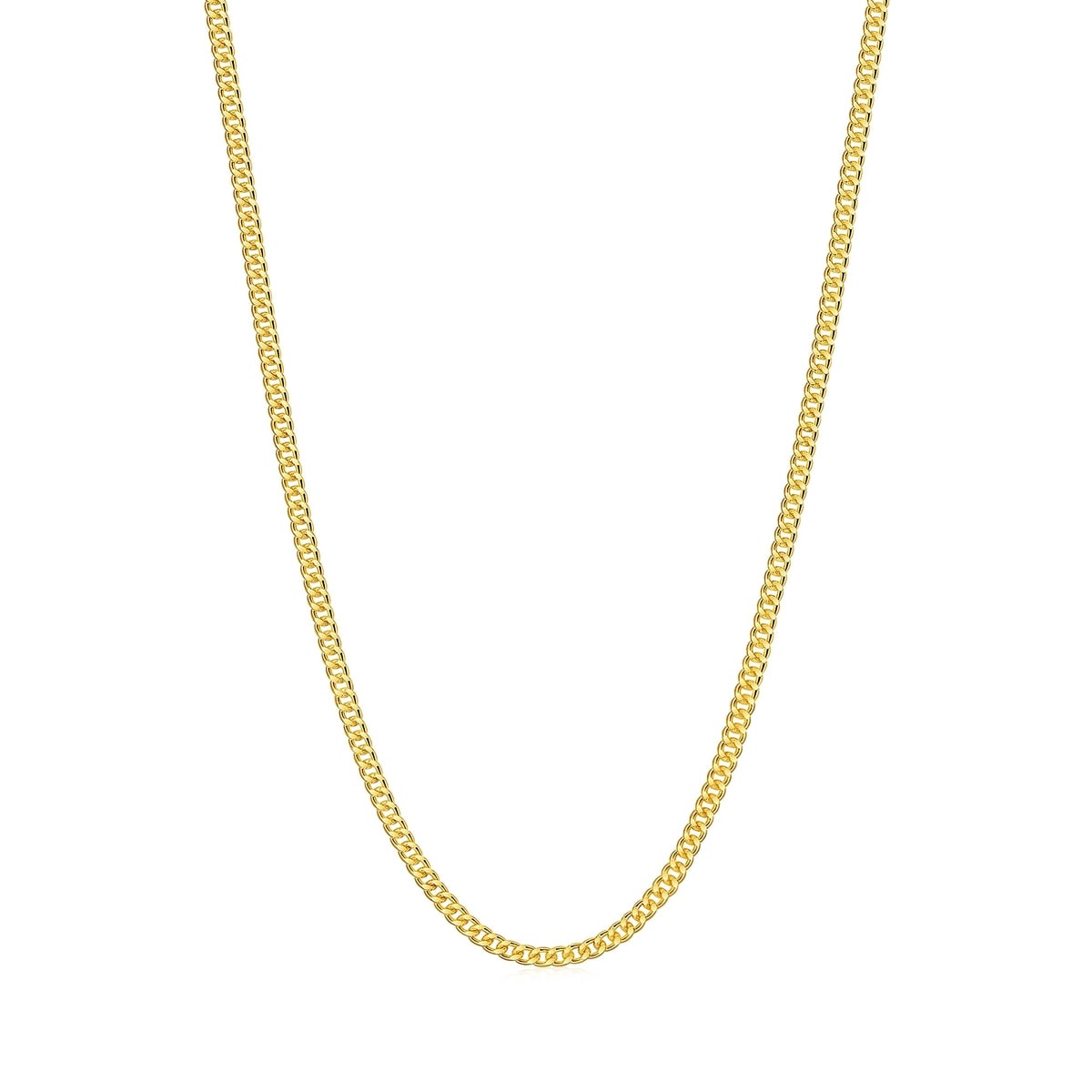 999.9 Gold Flat Curb Chain Necklace