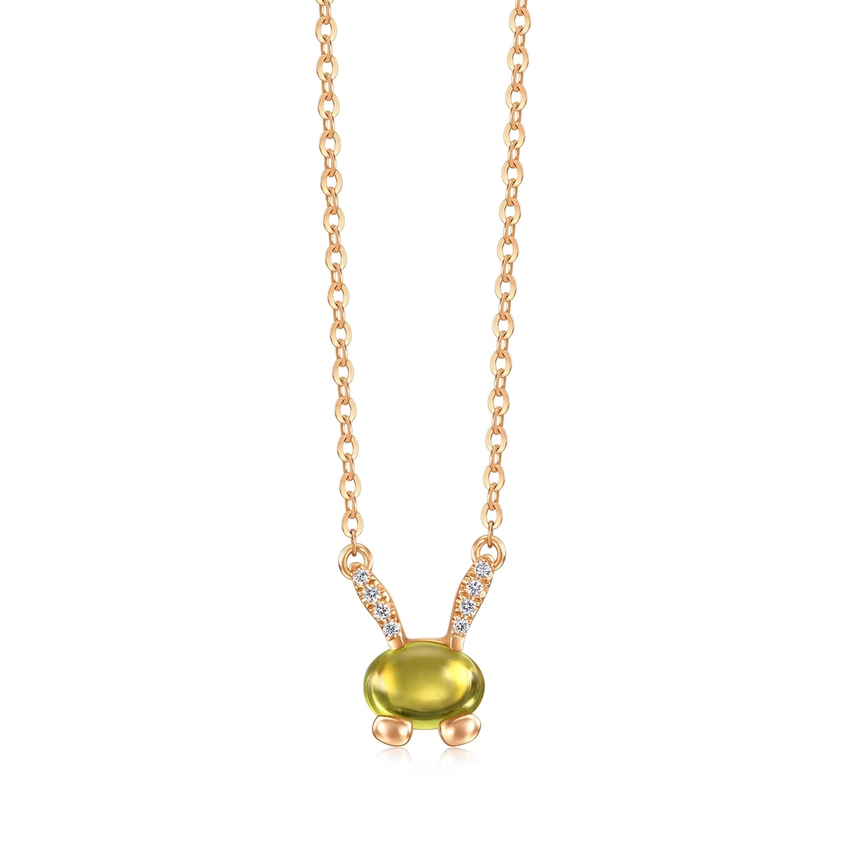 18K Rose Gold Peridot Necklace