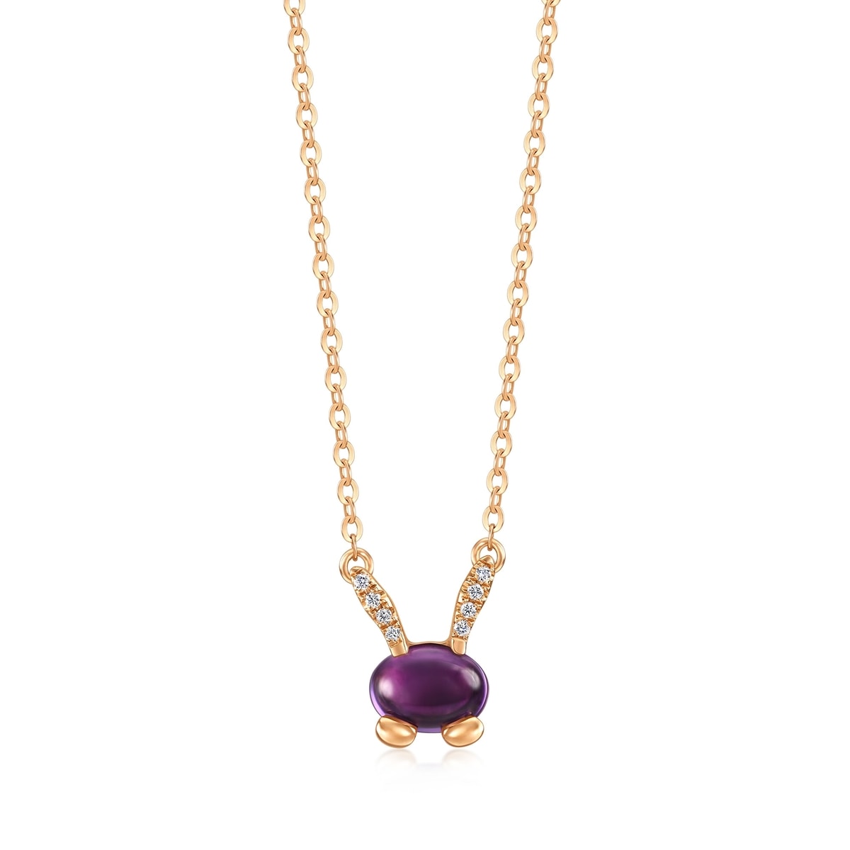 18K Rose Gold Amethyst Necklace