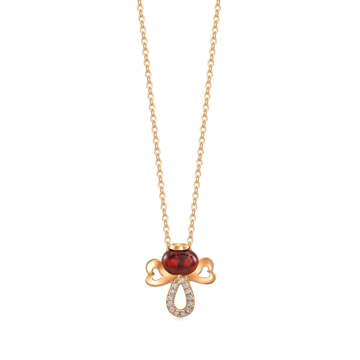 18K Rose Gold Almandite Necklace