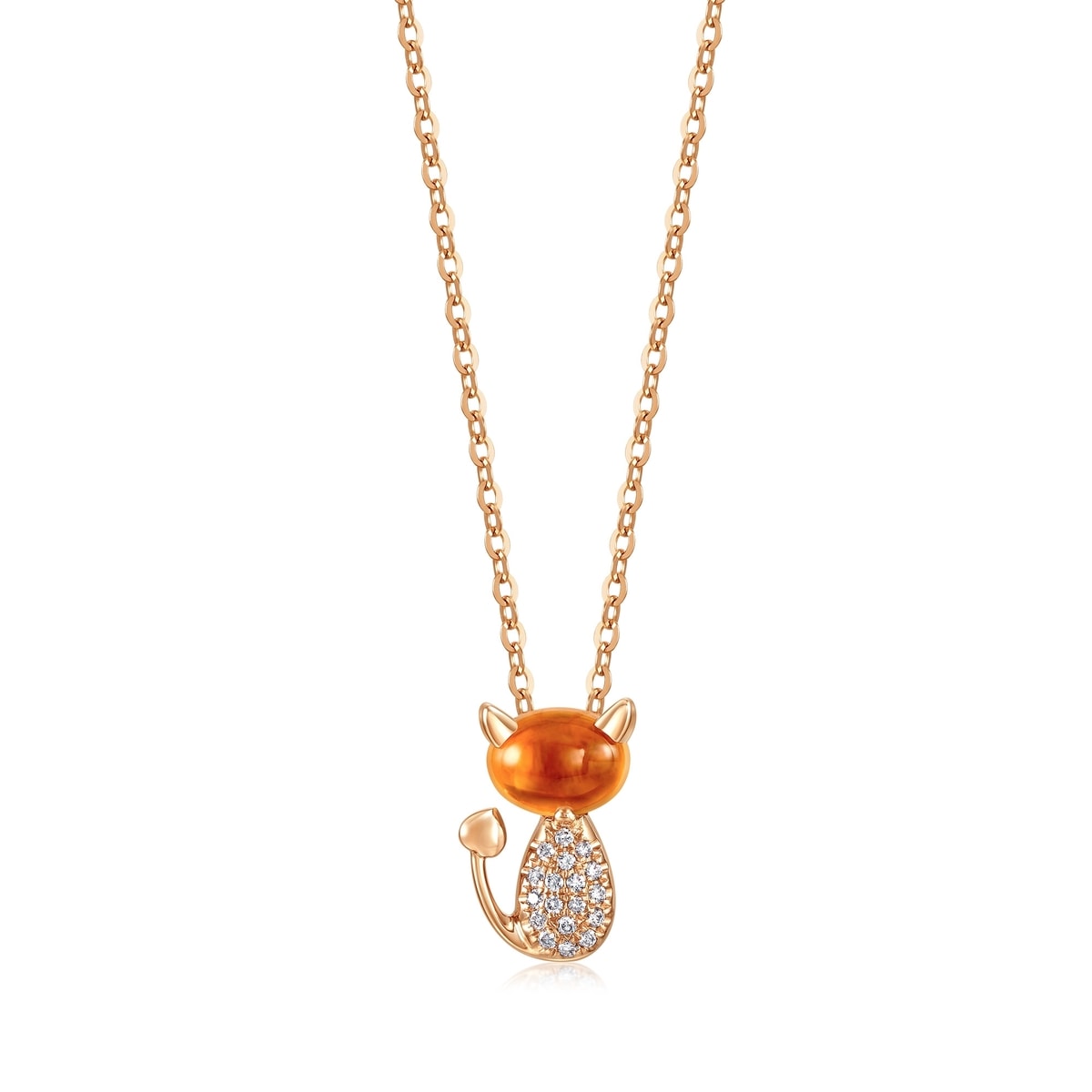 18K Rose Gold Citrine Necklace