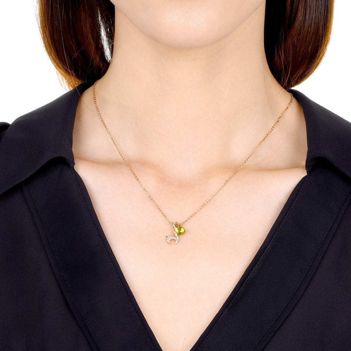 18K Rose Gold Peridot Necklace