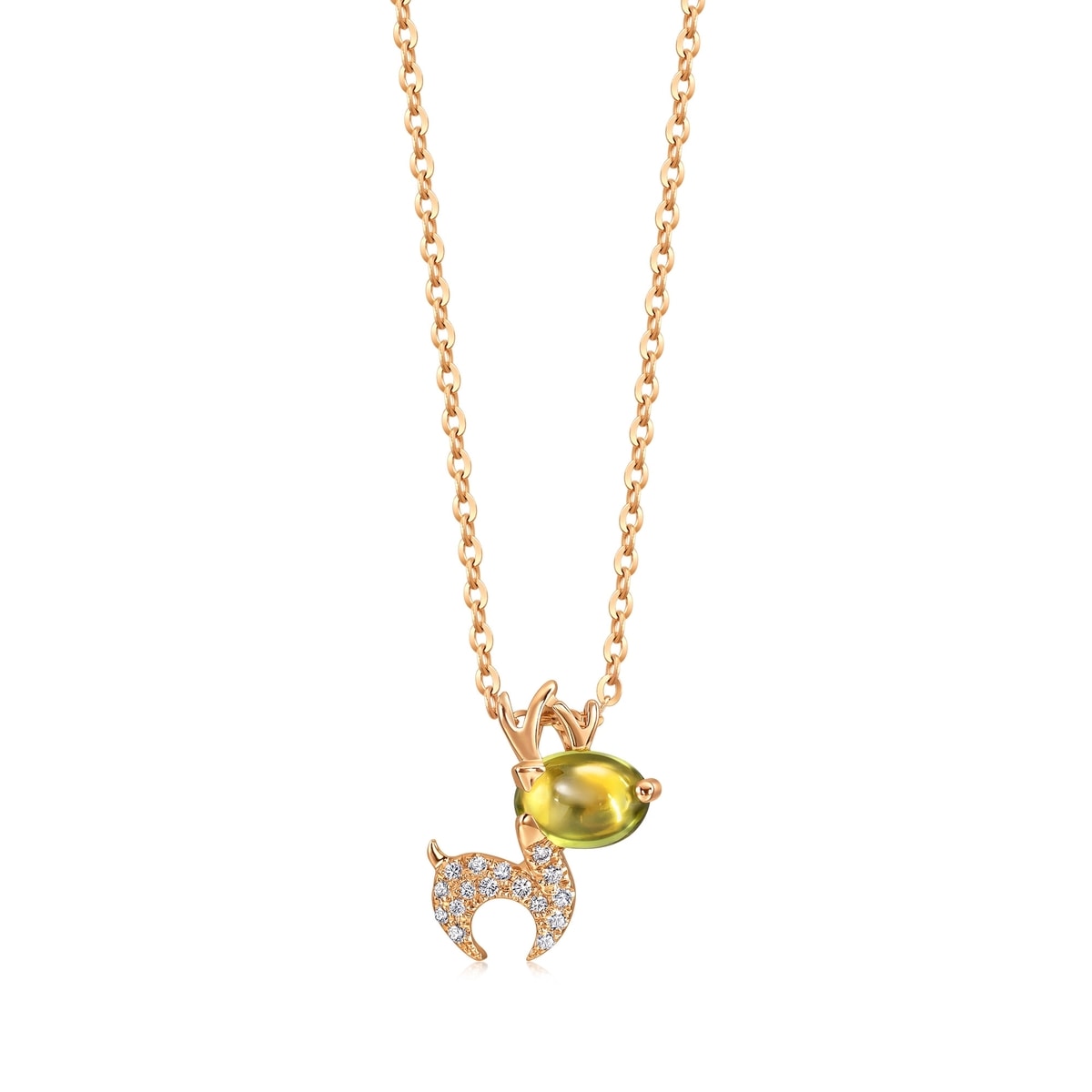 18K Rose Gold Peridot Necklace