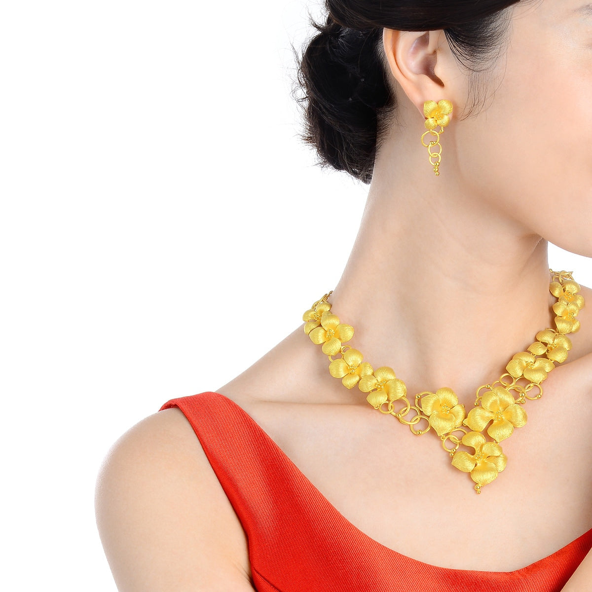 Floral' 999.9 Gold Earrings
