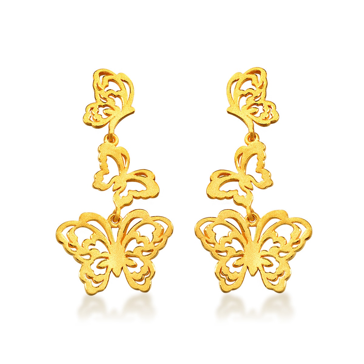 Floral' 999.9 Gold Earrings