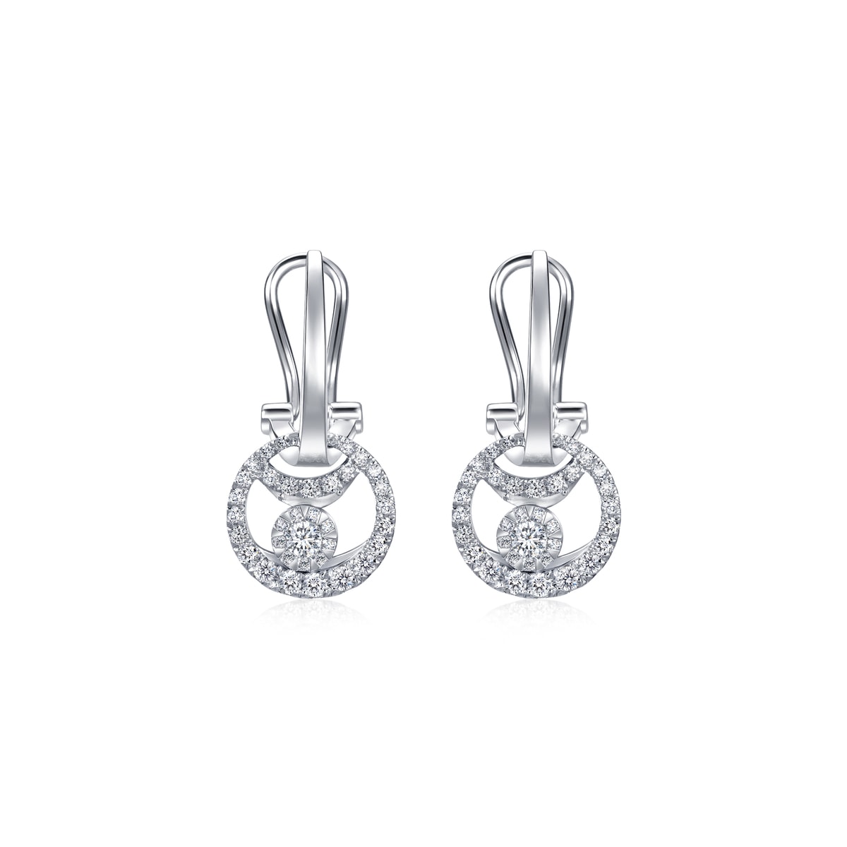 Glamour' 18K White Gold Diamond Earrings