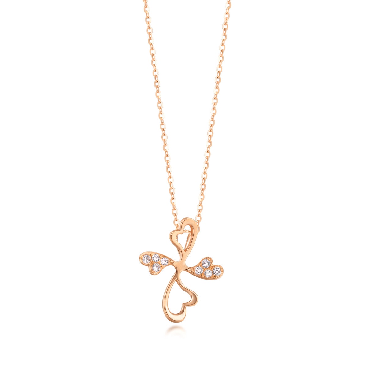 18K Rose Gold Diamond Pendant
