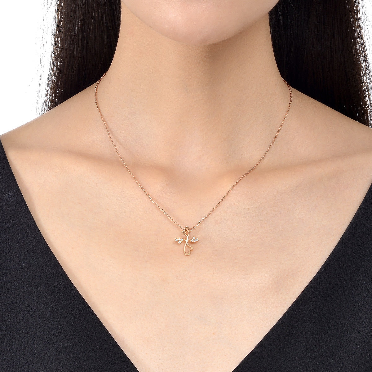 18K Rose Gold Diamond Pendant