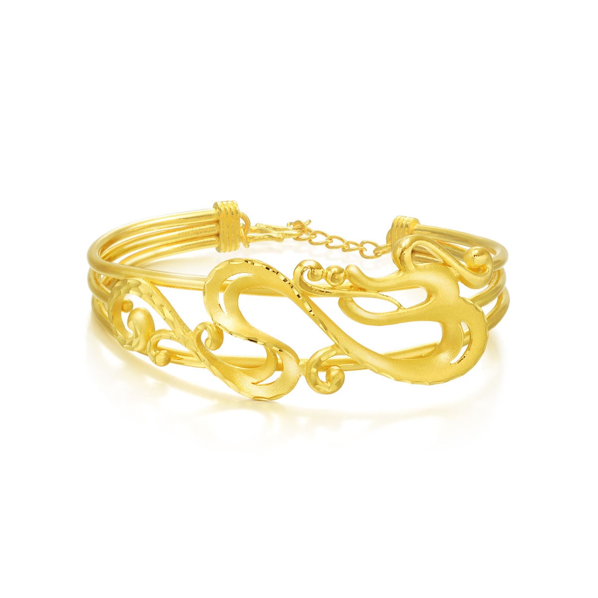 Dragon & Phoenix' 999.9 Gold Bangle