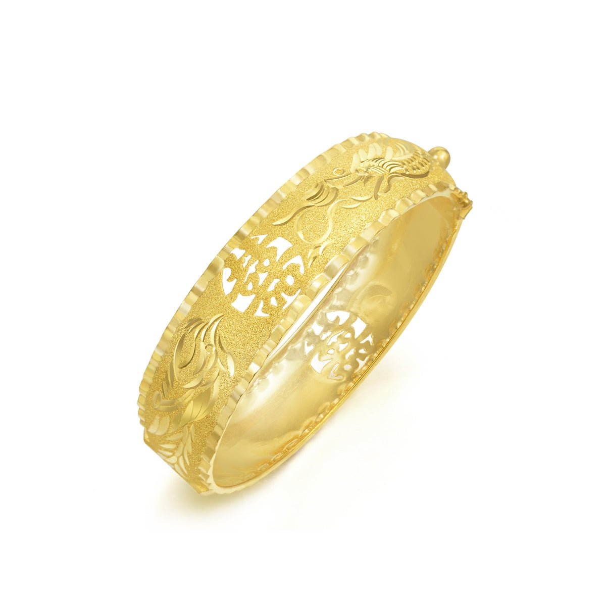 999.9 Gold Dragon & Phoenix Bangle