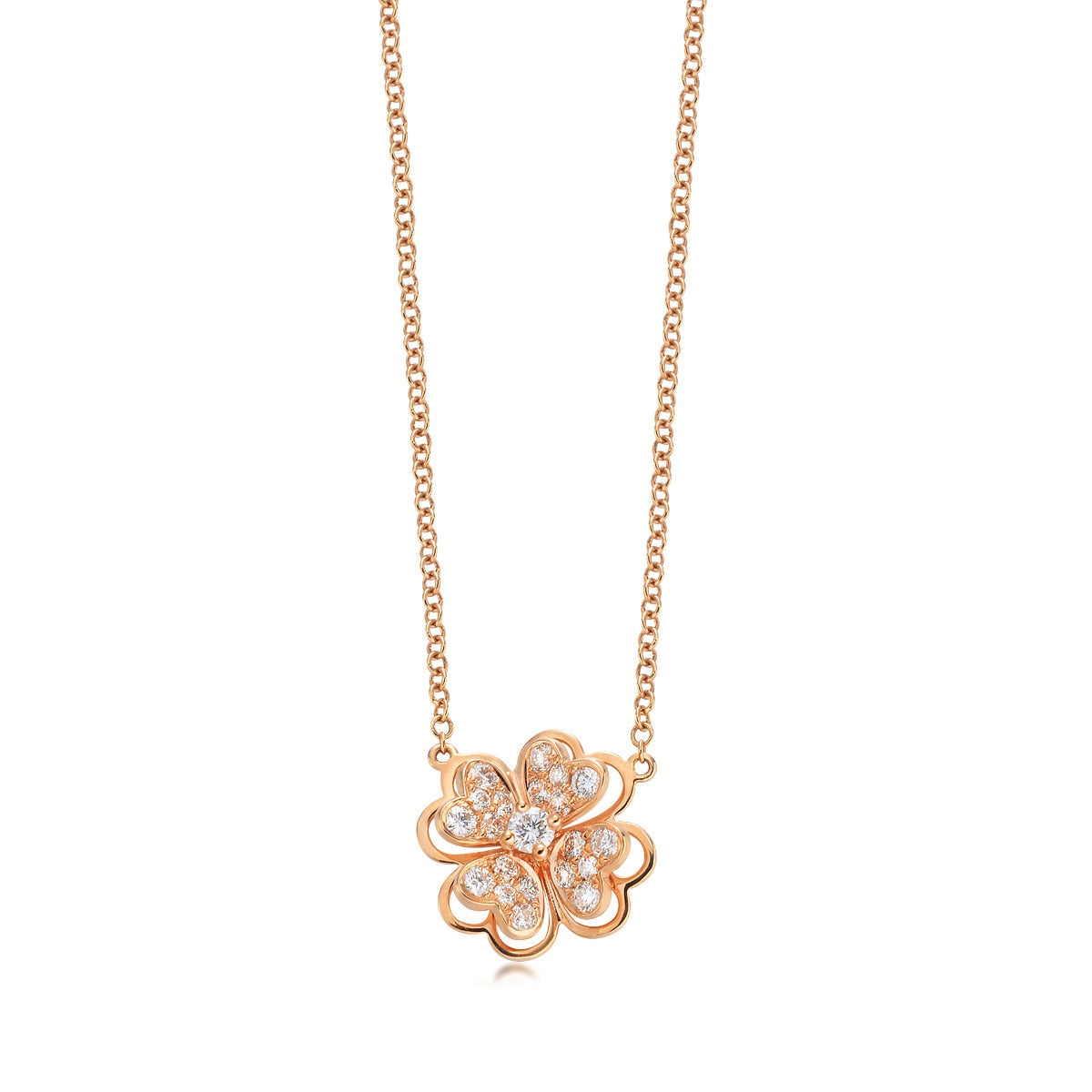 18K Rose Gold Diamond Necklace