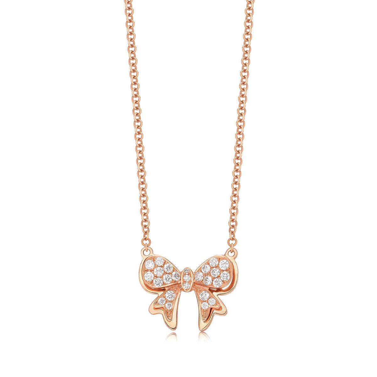 18K Rose Gold Diamond Necklace