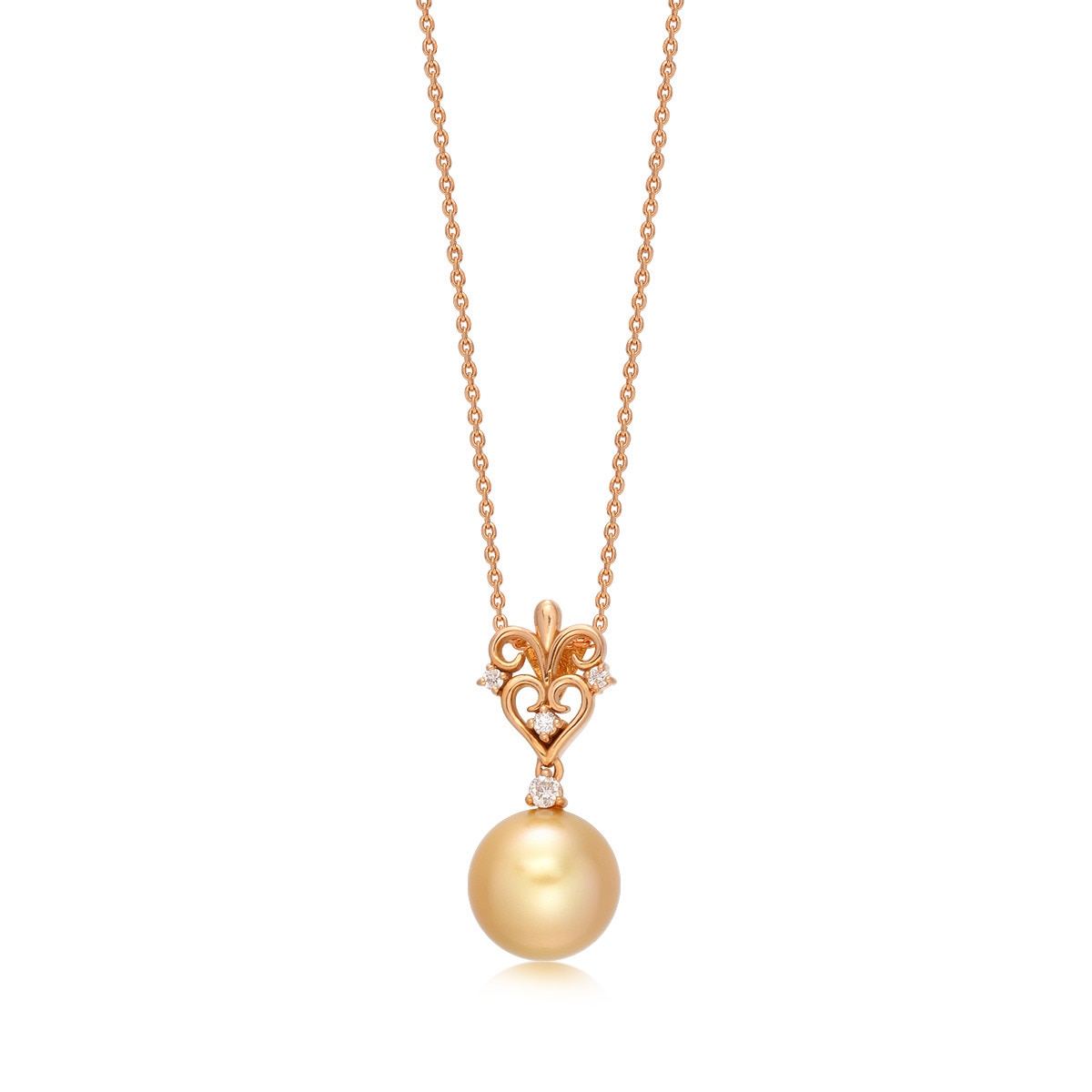 18K Rose Gold Golden South Sea Pearl Necklace