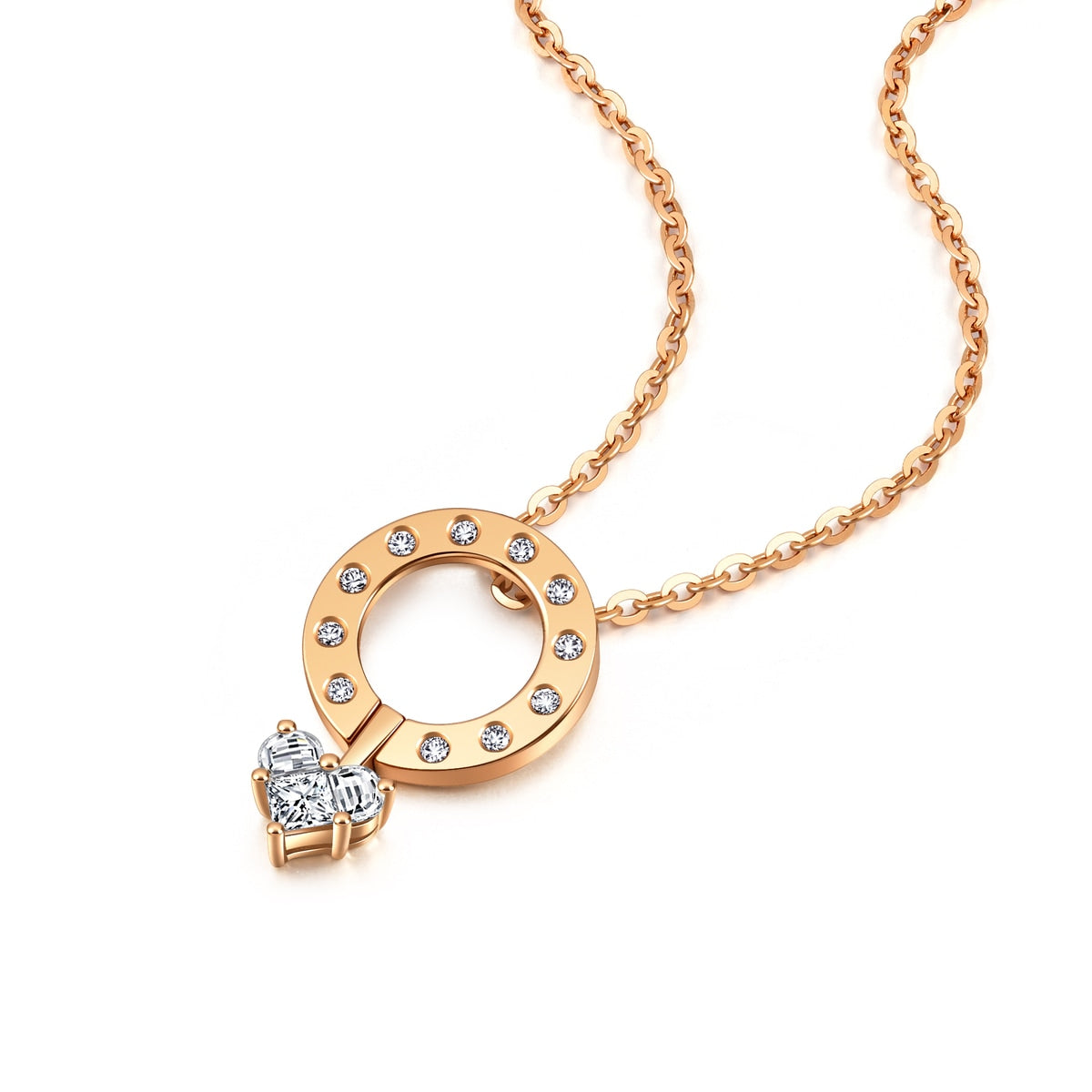 18K Rose Gold Diamond Pendant