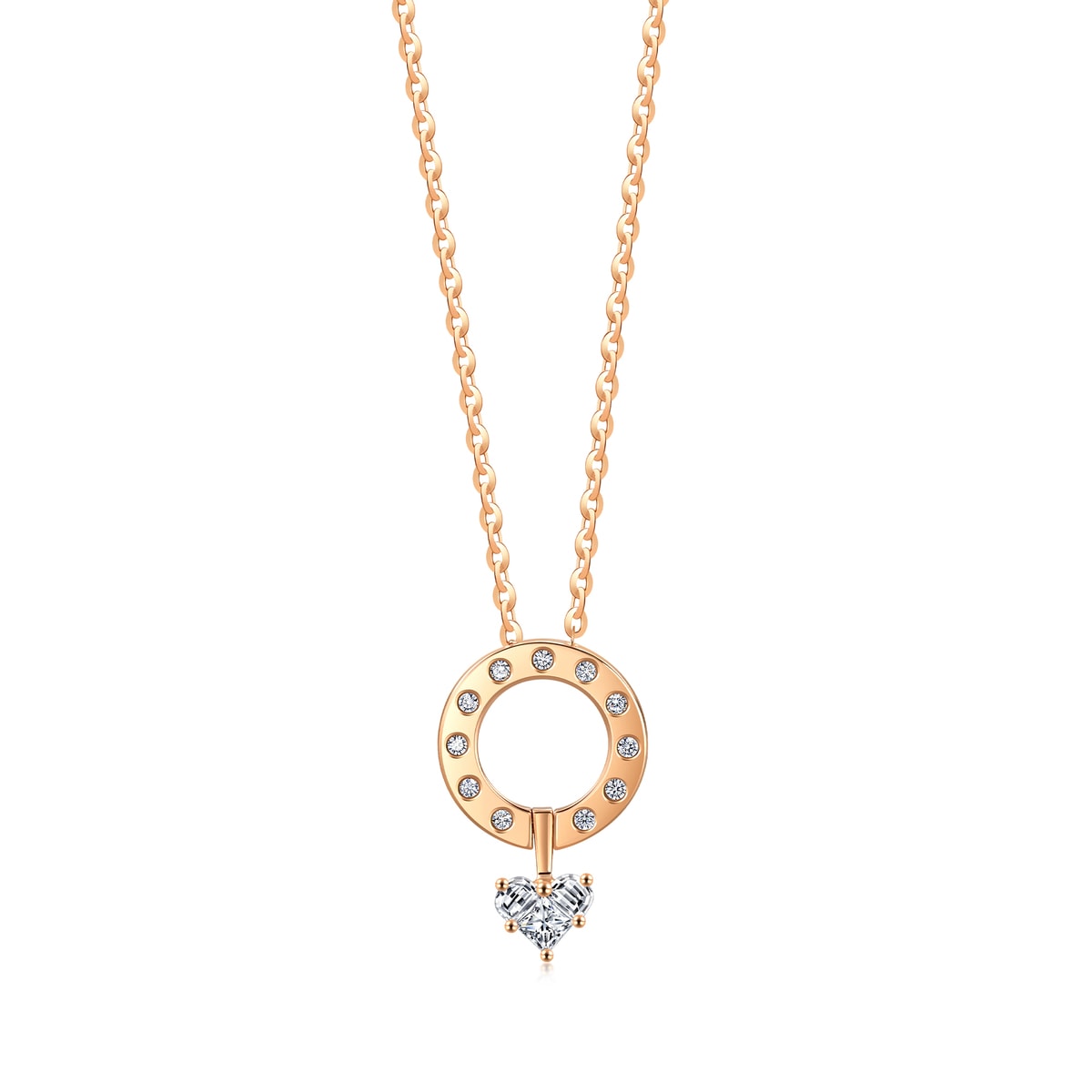 18K Rose Gold Diamond Pendant