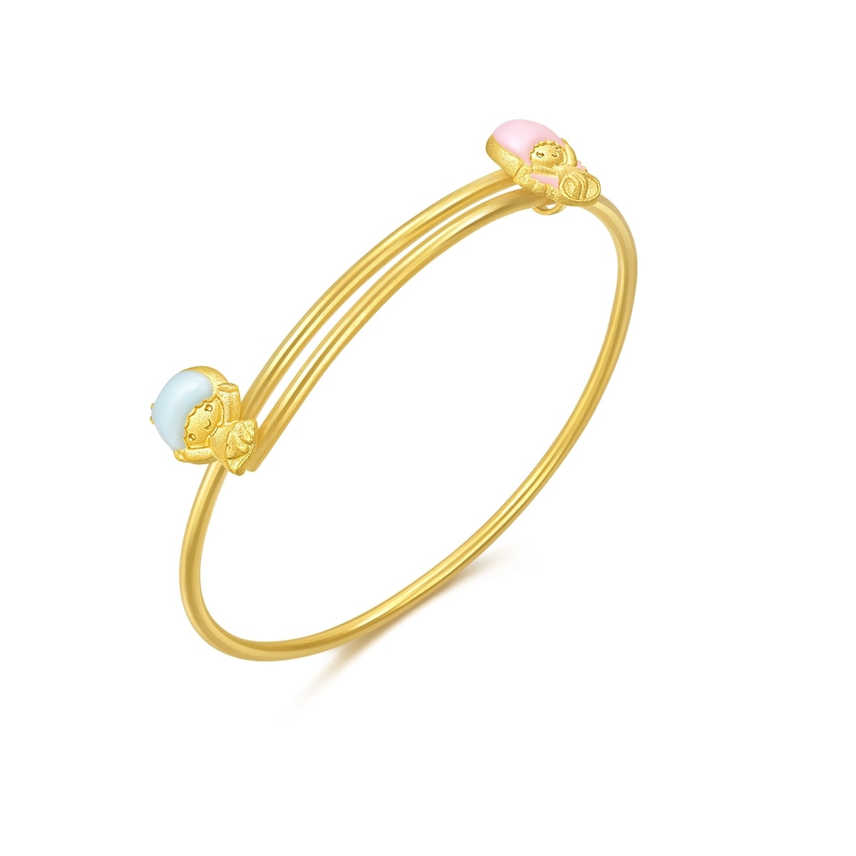 Little Twin Stars' 999.9 Gold Baby Bangle